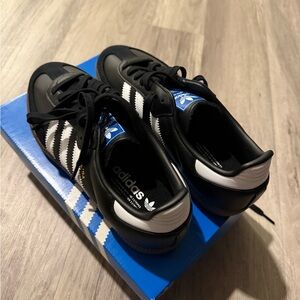 Adidas Men's Black and White Striped Sneakers samba